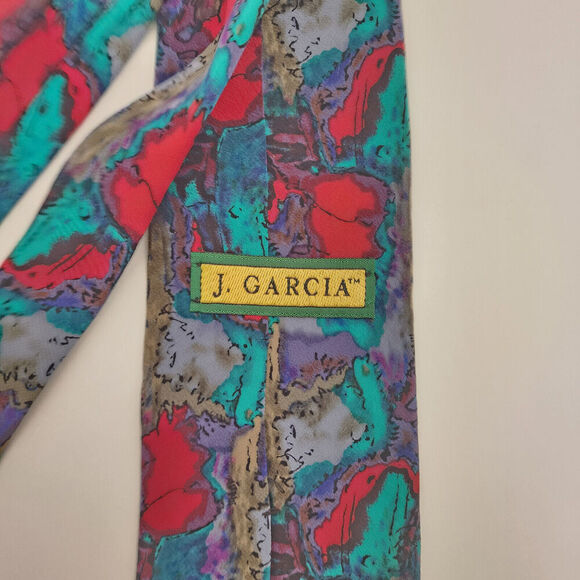 Jerry Garcia Dogs Collection Five Abstract Art Colorful Statement Silk Tie - Picture 2 of 4